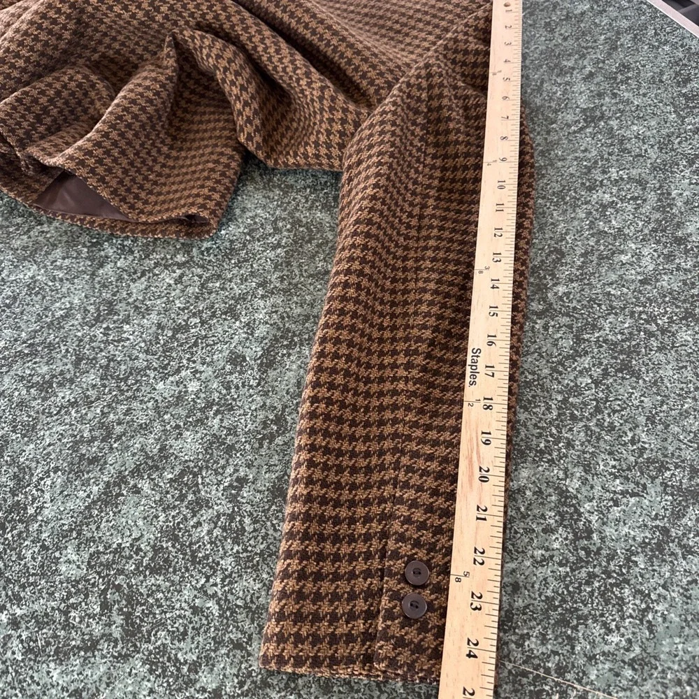 Talbots Herringbone Women Made In Italy Brown Wool Cashmere Silk Blend Blazer 14 - Picture 13 of 14